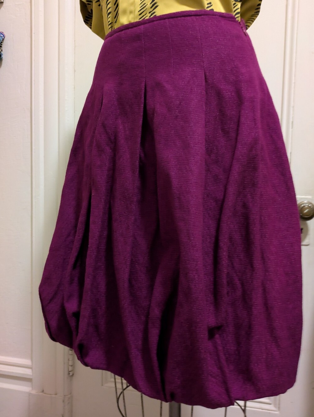 Dries Van Noten Rich Purple Bubble A-Line Skirt Size 38